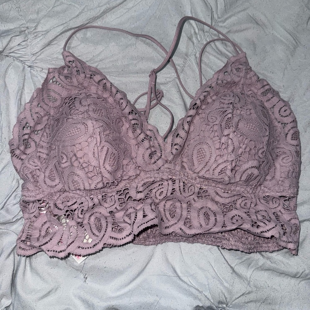PINK Victoria's Secret Mauve Lace Bralette